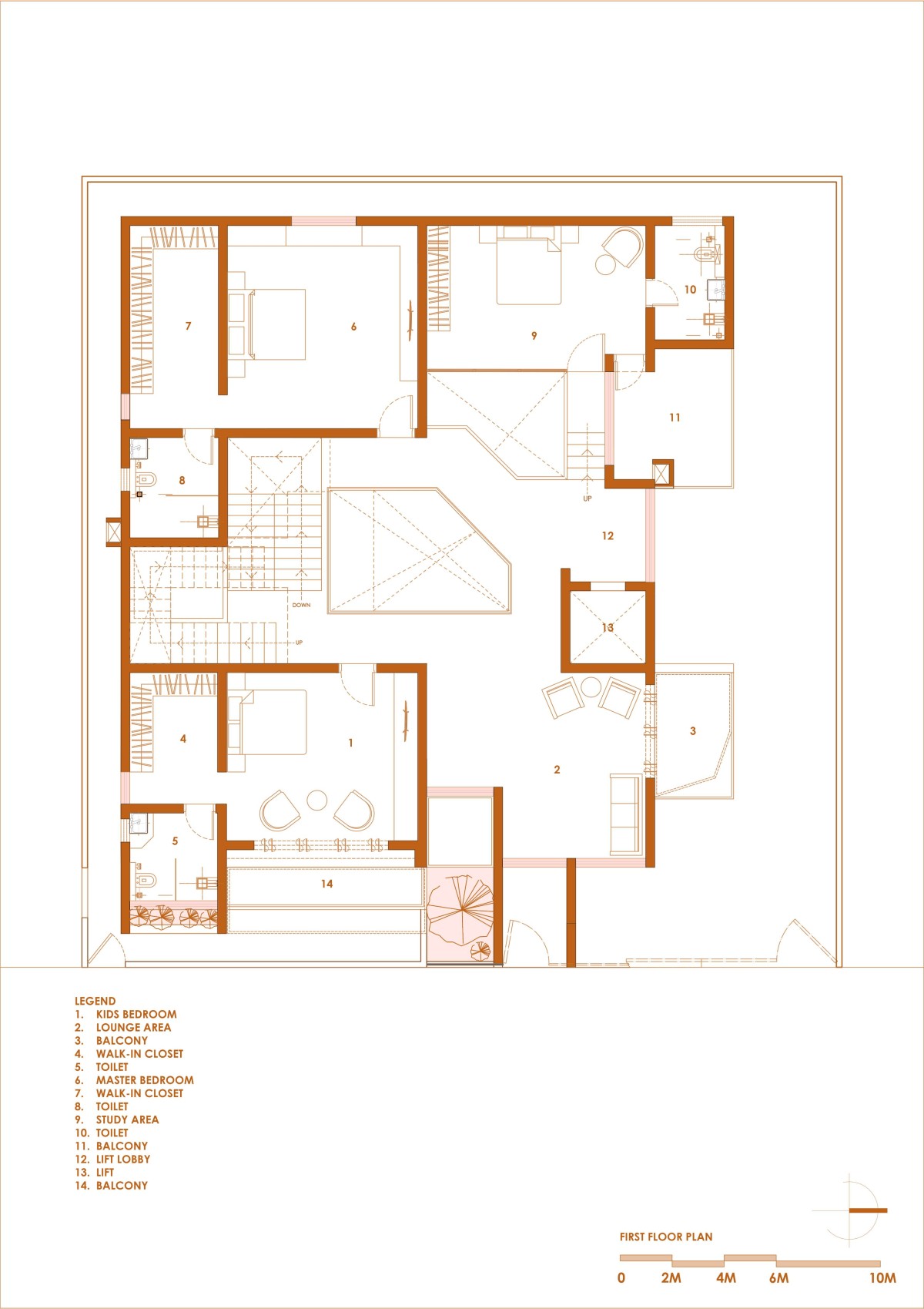 First Floor Plan of Arjun Residence by Studio8055