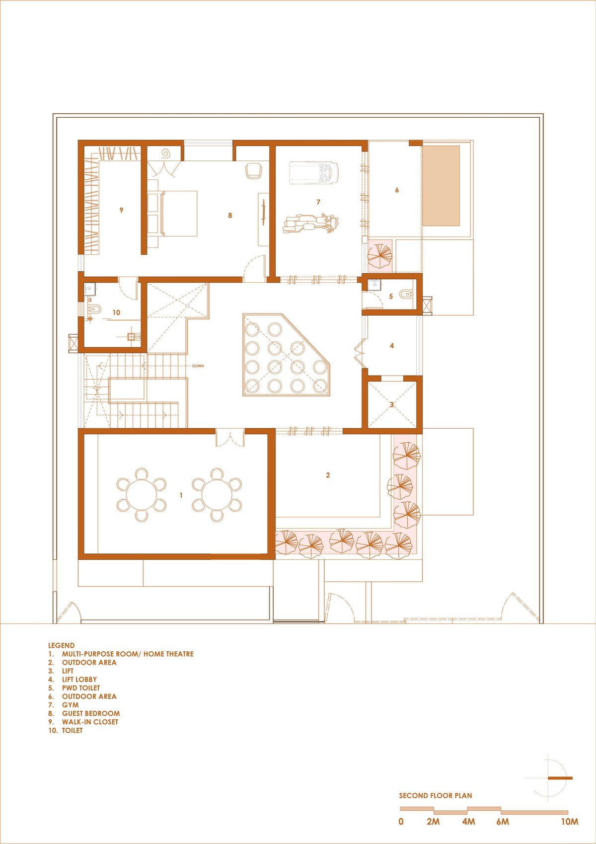 Second Floor Plan of Arjun Residence by Studio8055