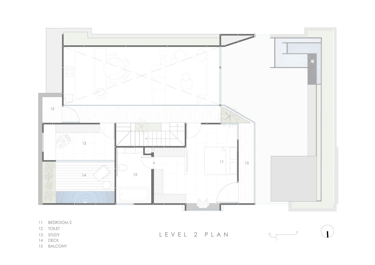 Level 2 Floor Plan of Preset House by iha Architecture