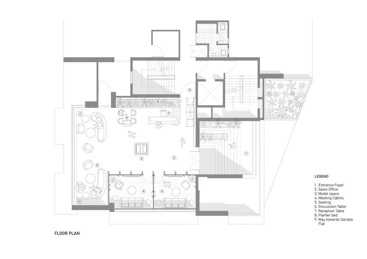 Floor Plan of Earthen Hues - Office by Sankalp Designers
