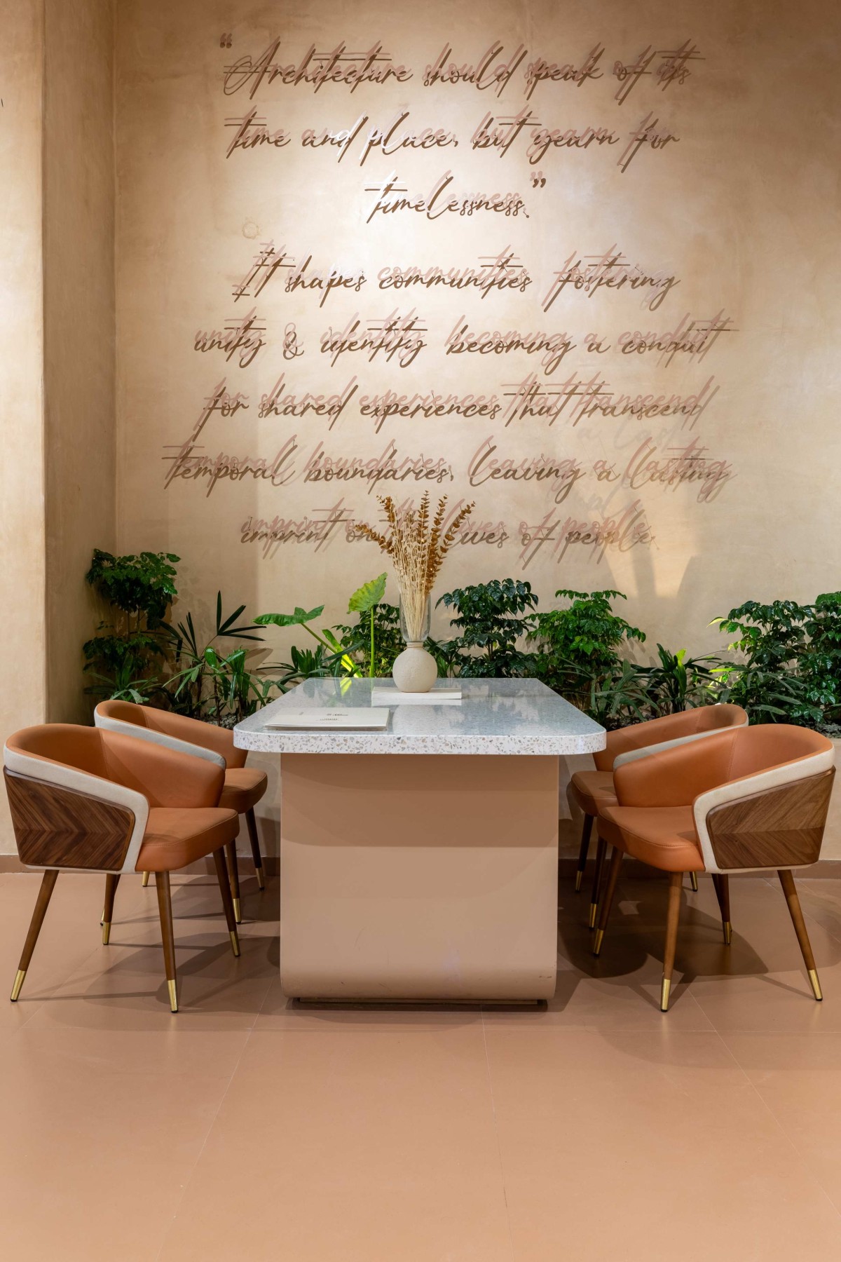 Discussion Table of Earthen Hues - Office by Sankalp Designers