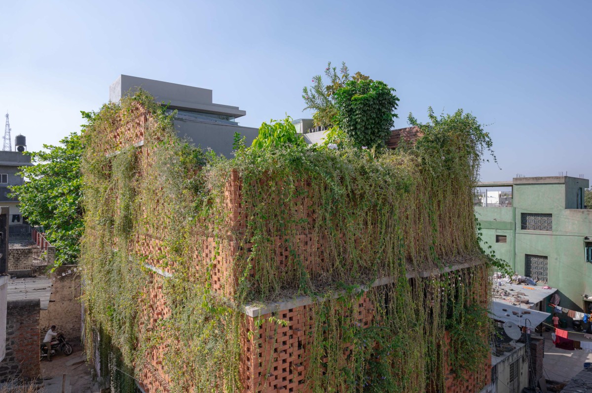 Aerial view of A Dialogue with the Past House by A Threshold