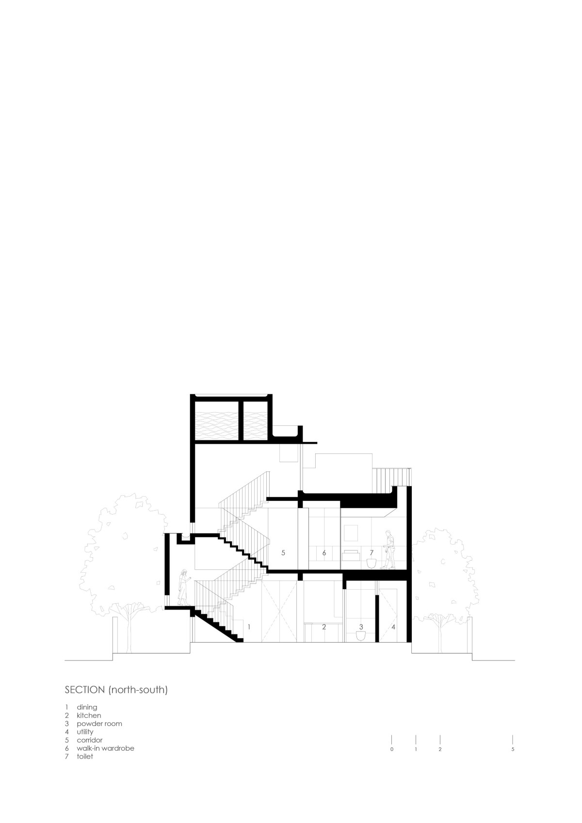 Section (north-south) of The Enfold by Studio Biosis