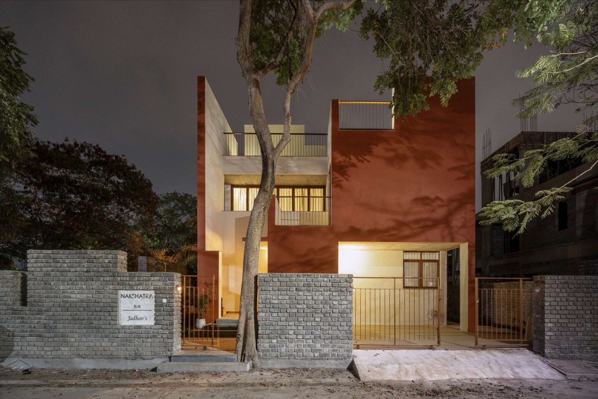 Dusk light exterior view of The Enfold by Studio Biosis
