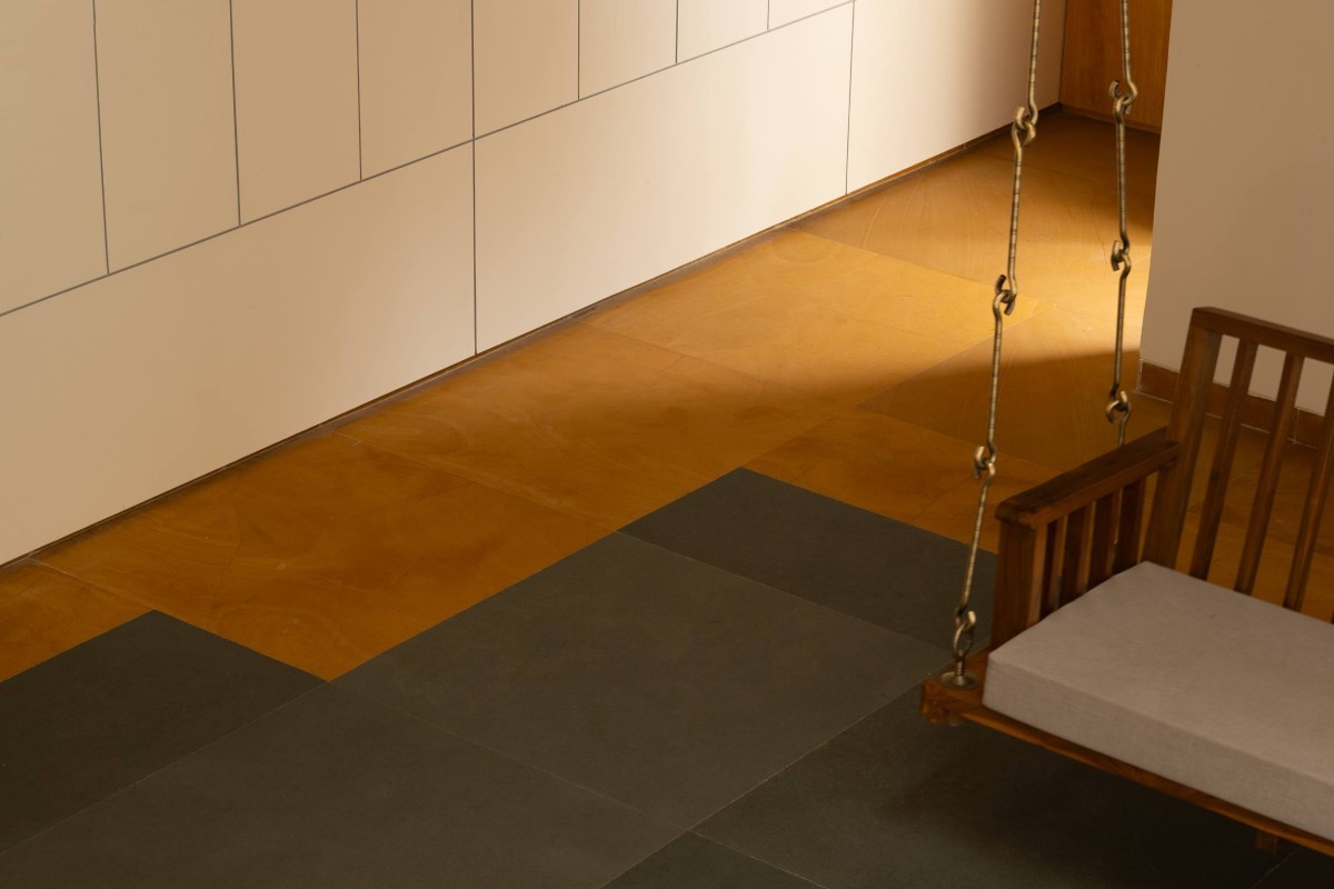 Detailed shot of flooring of The Enfold by Studio Biosis