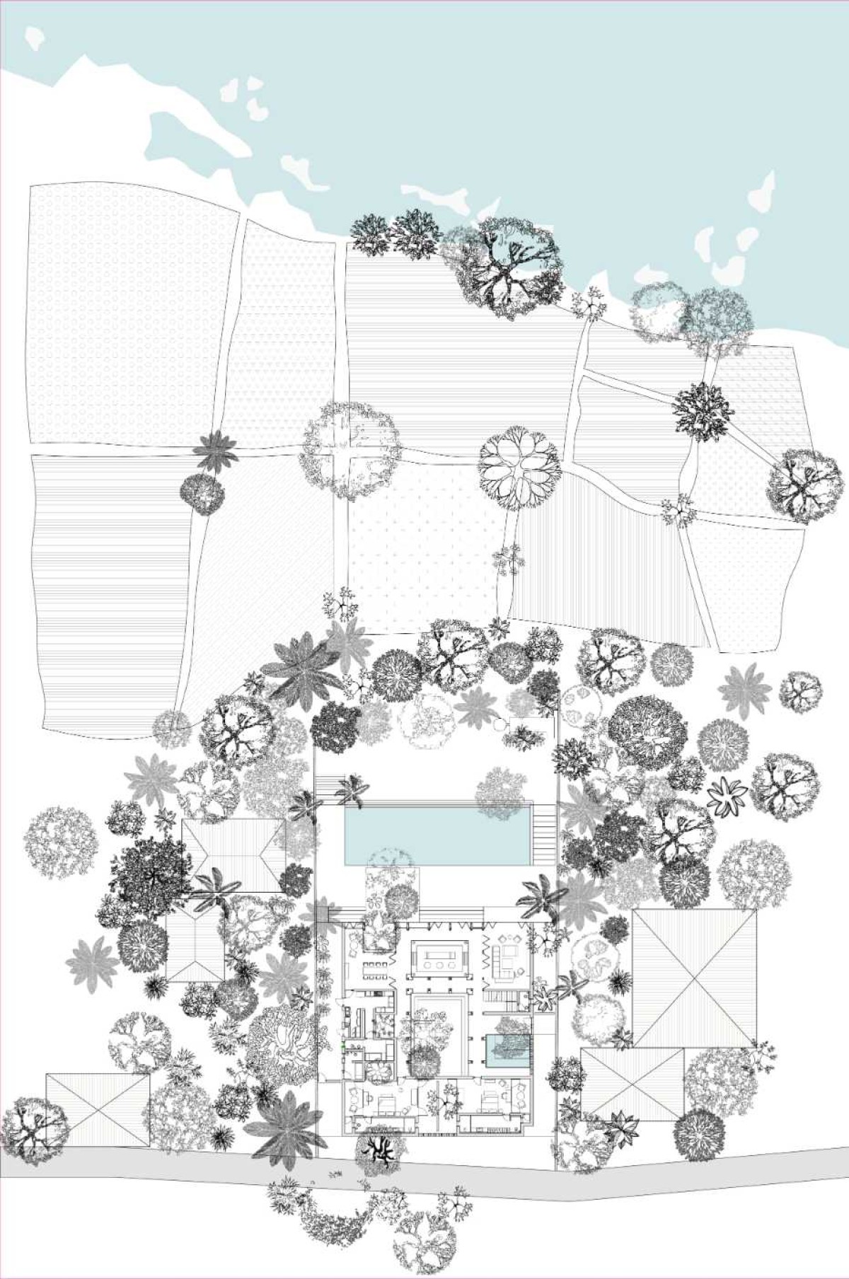 Site Plan of House of Multiple Courts by Sameep Padora & Associates