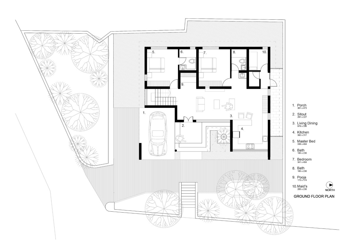 Plan of Kumaranelloor House by N&RD