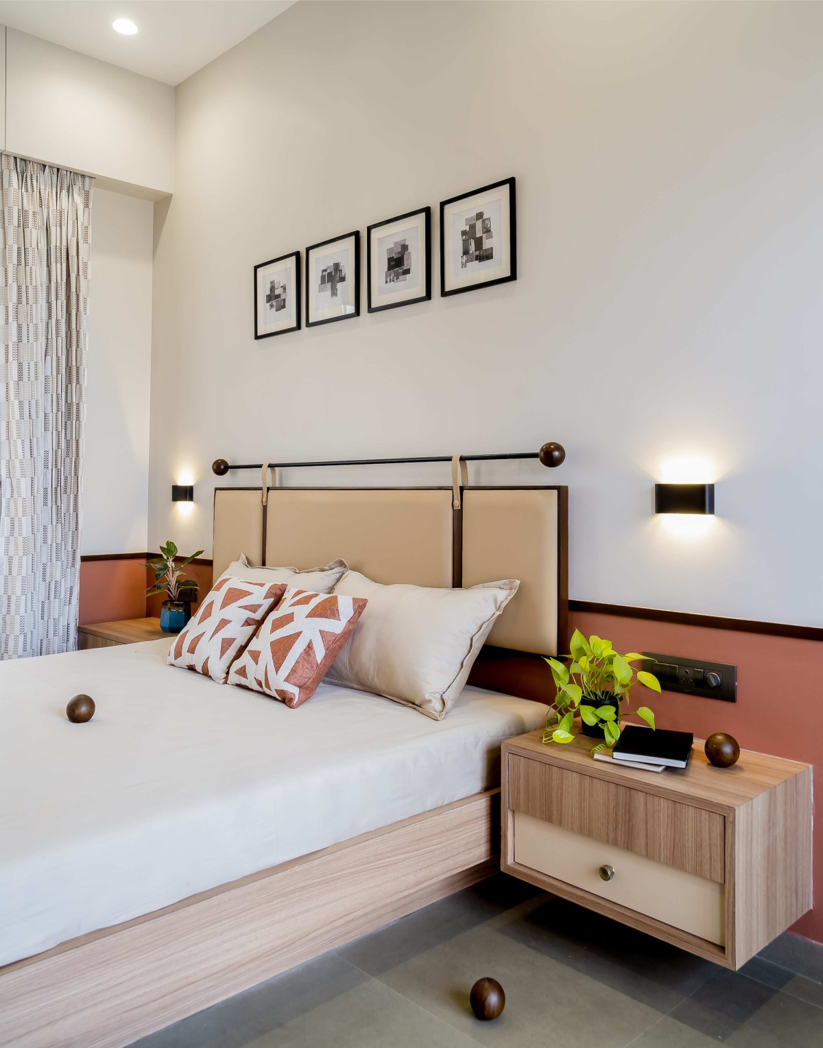 Bedroom of Red House by Vishwakarma