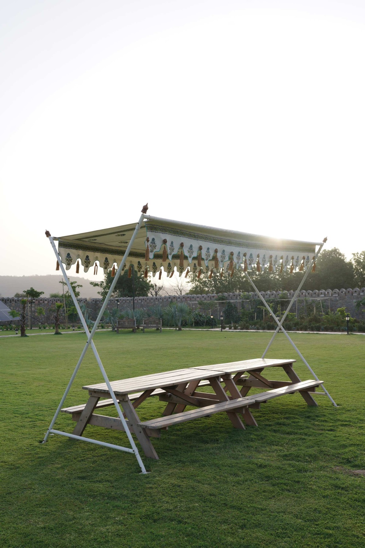 Canopy in the garden of Shivaray Farms by Studio Shunya