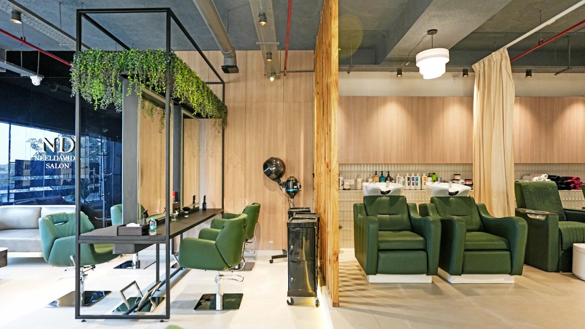 Hair dressing area & Shampoo station of Neeldavid’s Salon by Studio MaYa