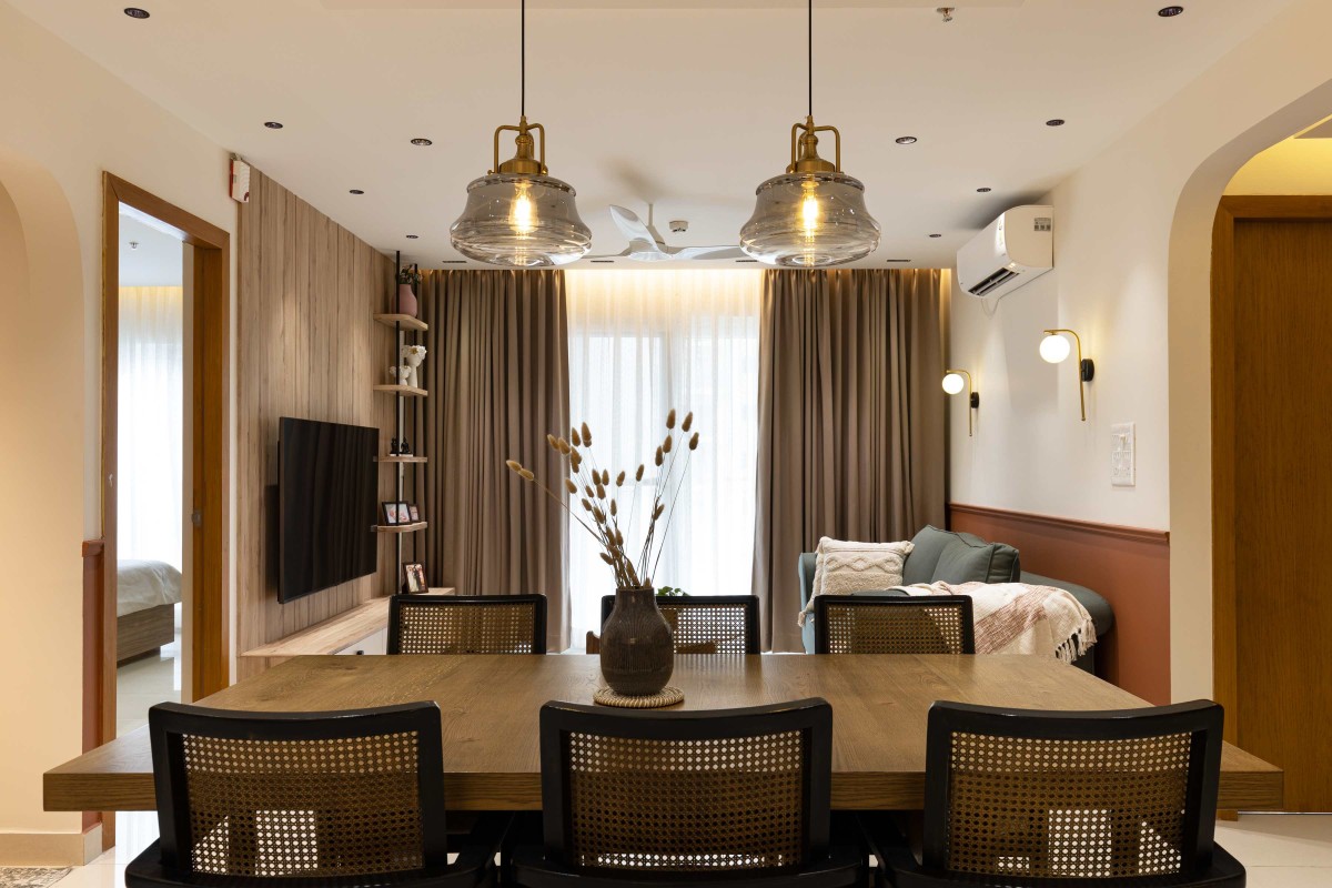 Dining & Living room of Whispers of Earth & Elegance by Elevate Interiors