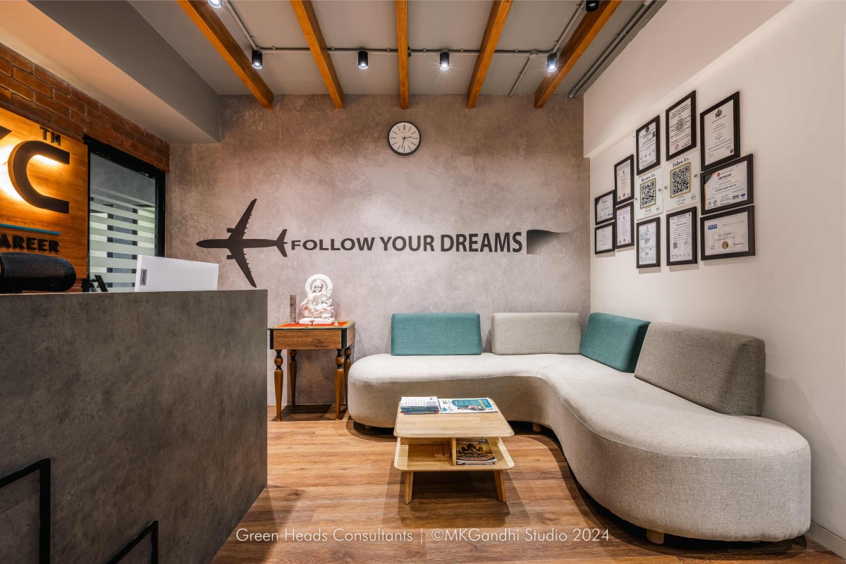 Reception & Waiting area of BYC – Book your Career by Green Heads Consultants LLP