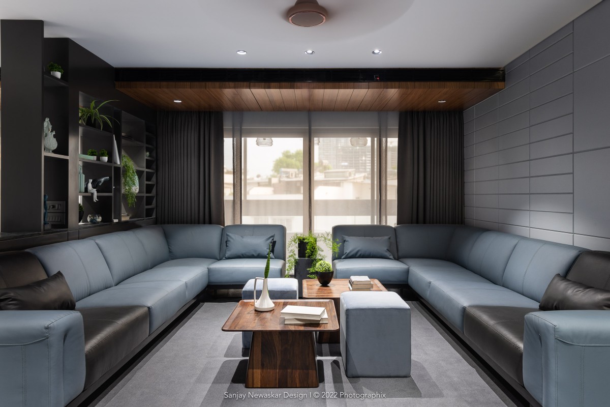 Living room of Cladded House by Sanjay Newaskar Designs LLP