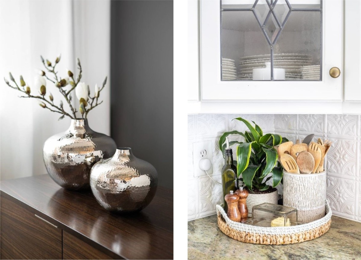 Decorate with metallic accessories