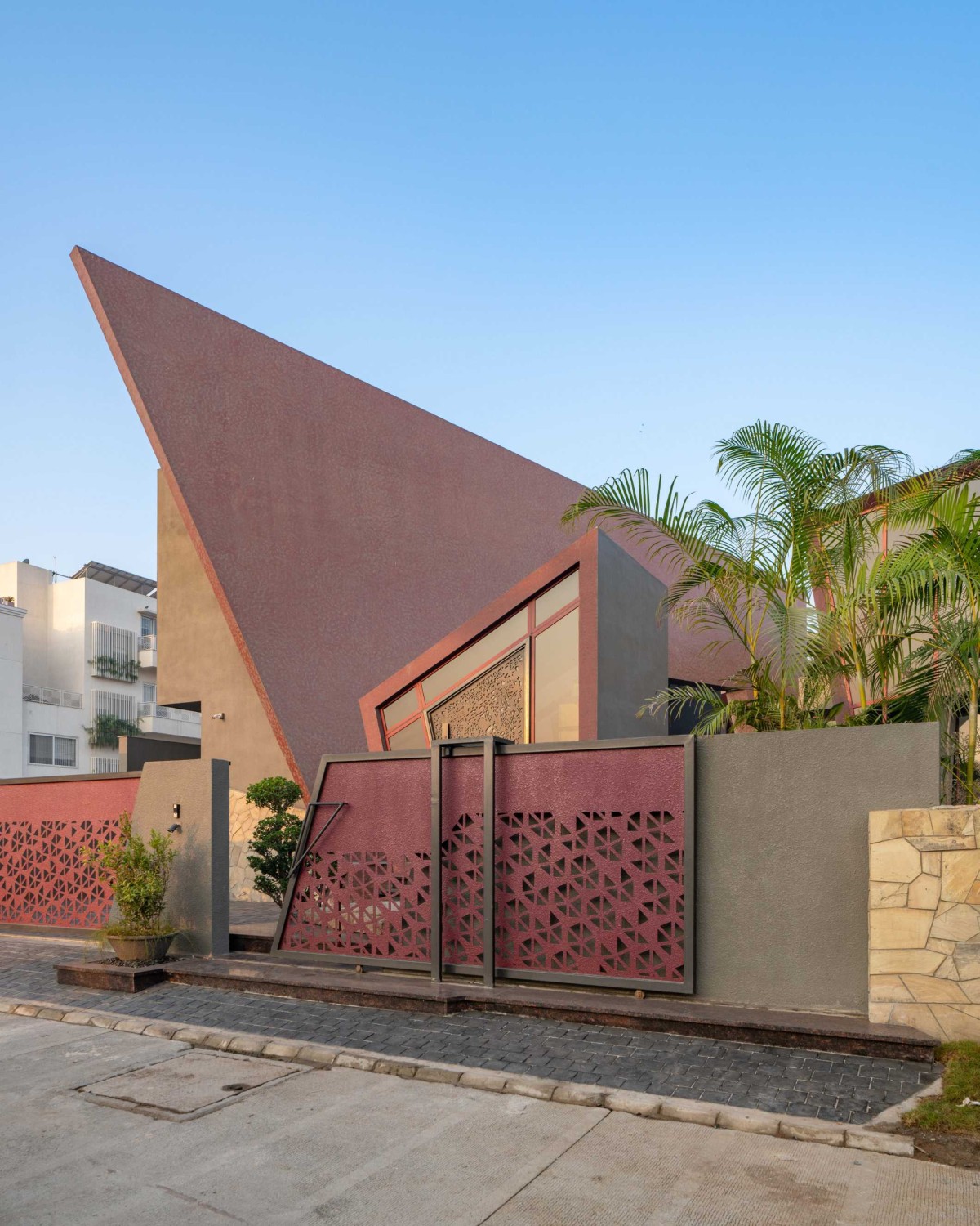 Exterior View Of The Indore House by Ankur and Sarvesh Architects