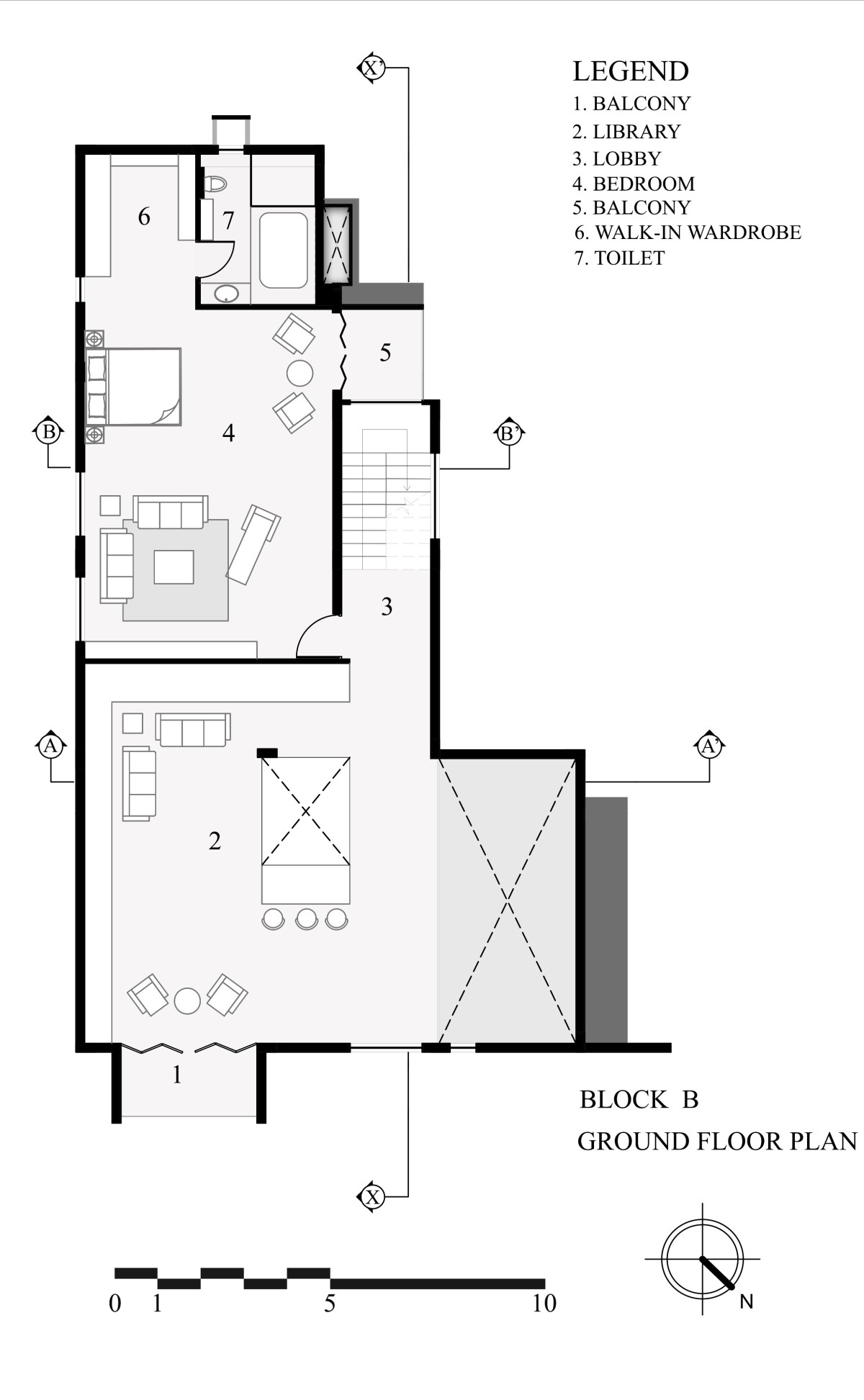 HOUSE B GROUND FLOOR PLAN