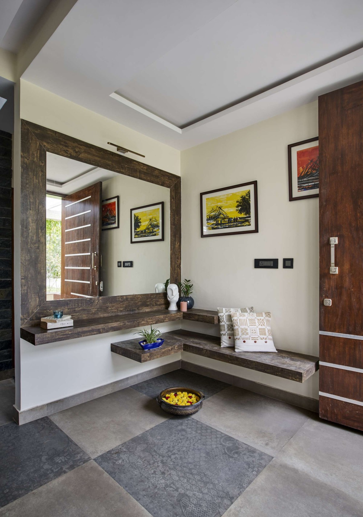 Foyer of Linear House by Int-Hab Architecture + Design Studio