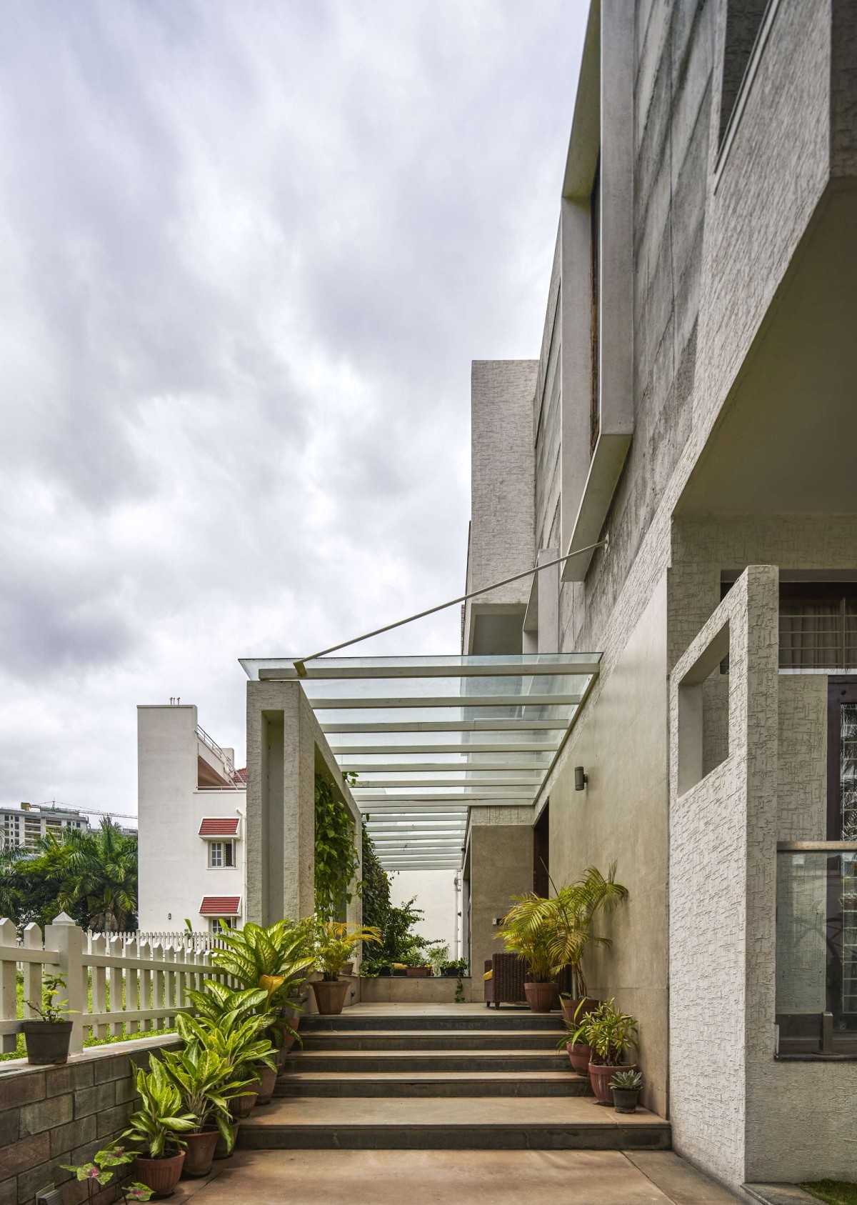 Entrance of Linear House by Int-Hab Architecture + Design Studio