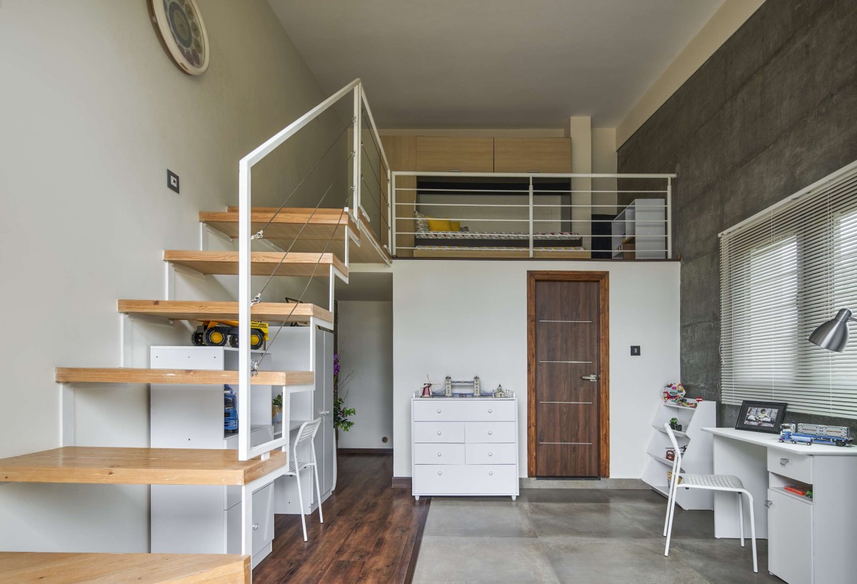 Bedroom of Linear House by Int-Hab Architecture + Design Studio