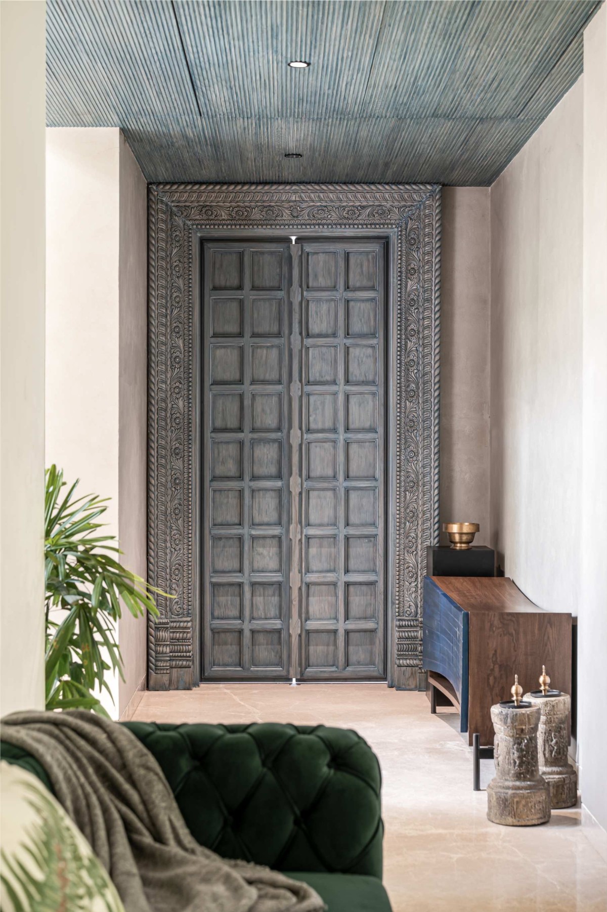 Pooja room of Ekta Villa by Beyond Spaces Design Studio