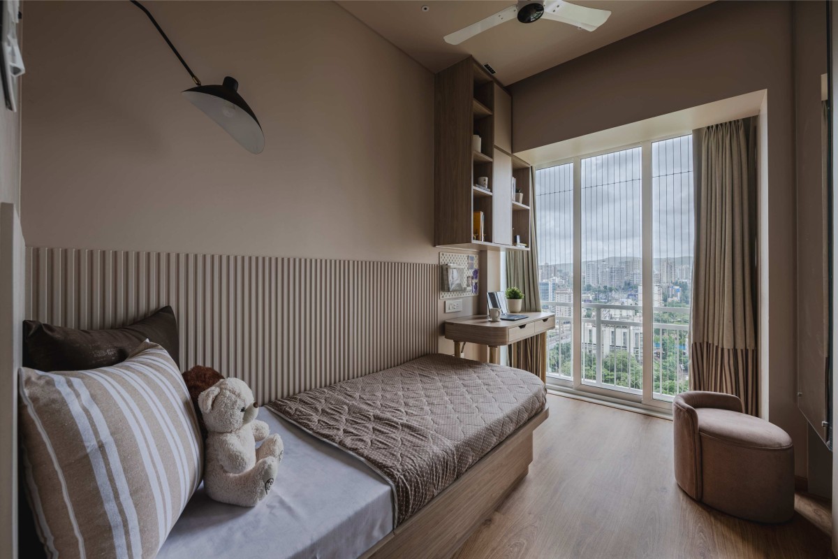 Bedroom of Modern Neo-Classical Abode by Terraform Architects