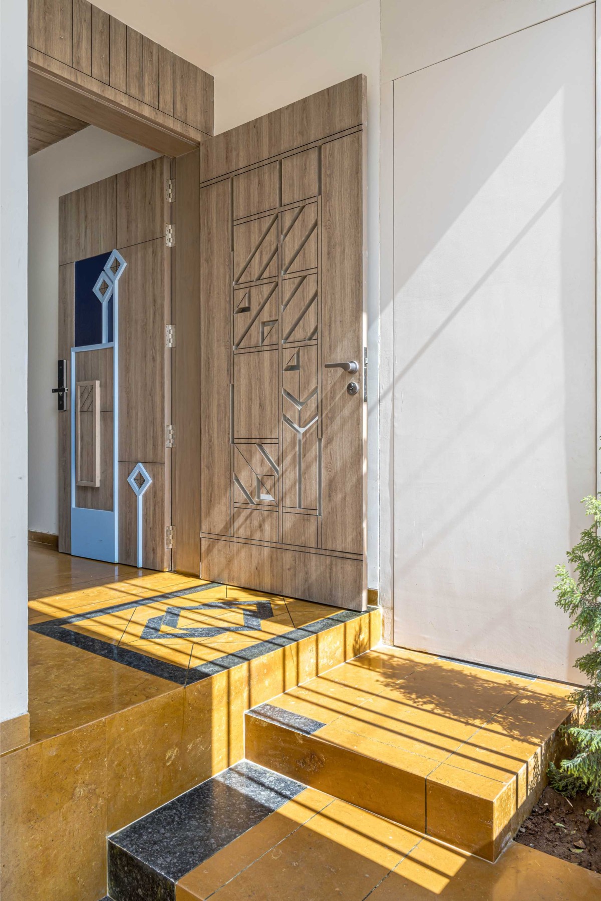 Entrance of The Courtyard House by Manoj Patel Design Studio