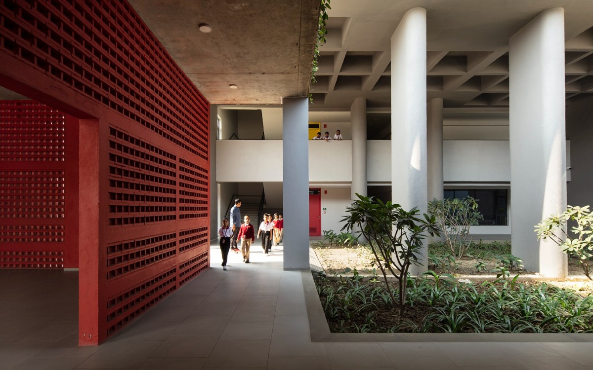 Interior view of Swarnim International School by Abin Design Studio