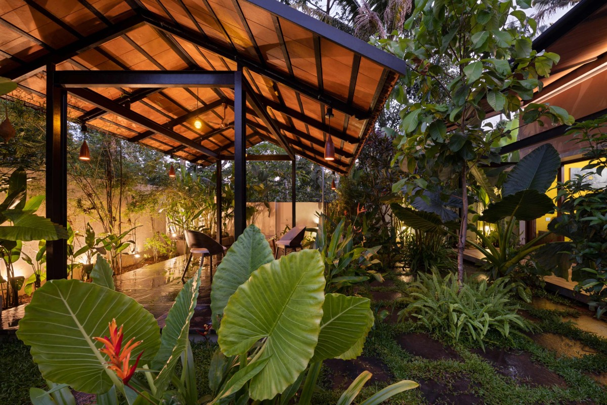 Outdoor seating area of Celandine by 7th Hue Architecture Studio