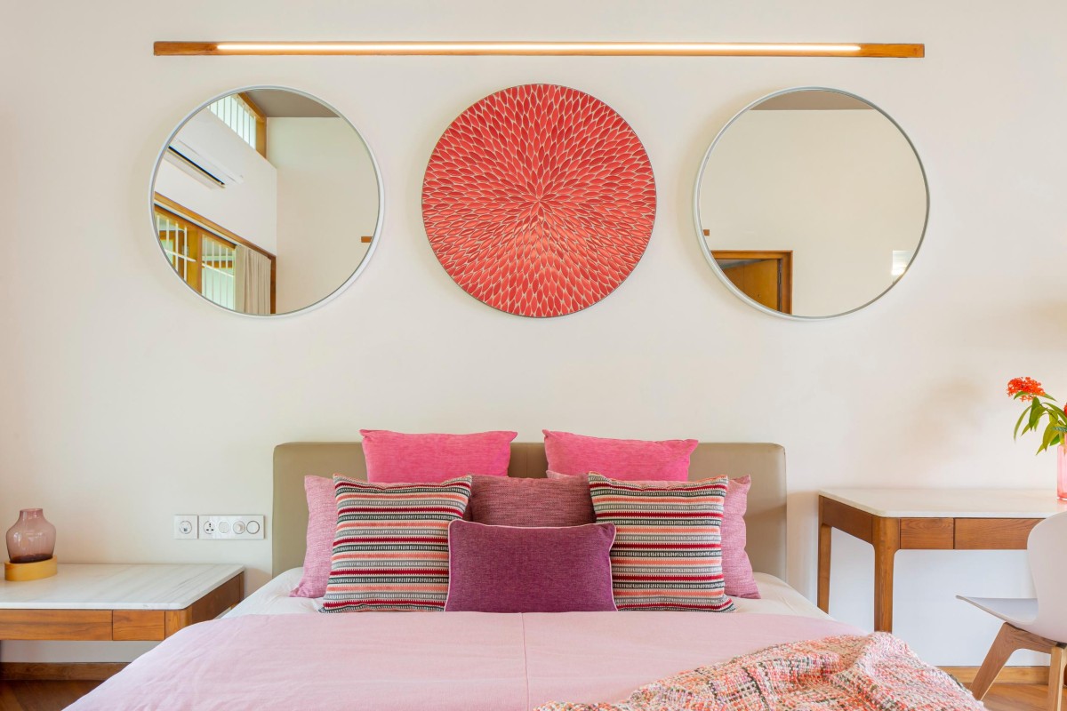 Bedroom (Pink) of The House Within the Grid by LIJO.RENY.architects