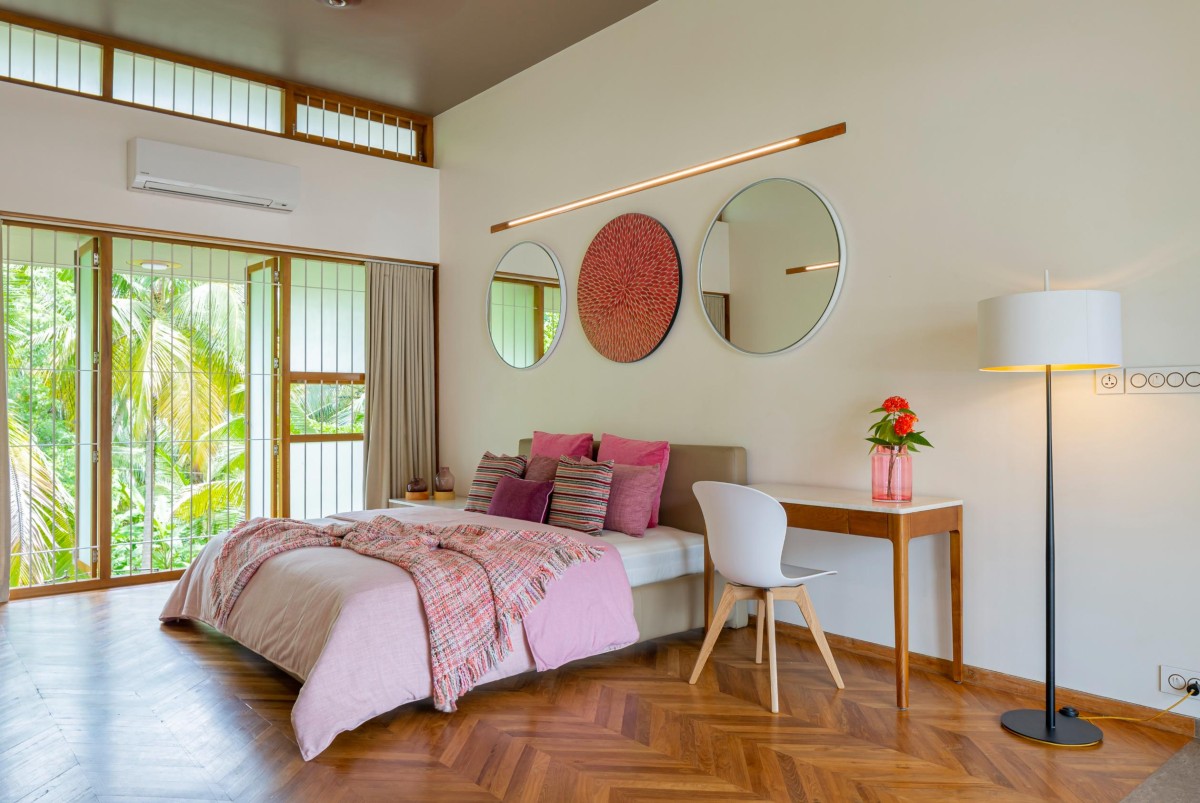 Bedroom (Pink) of The House Within the Grid by LIJO.RENY.architects