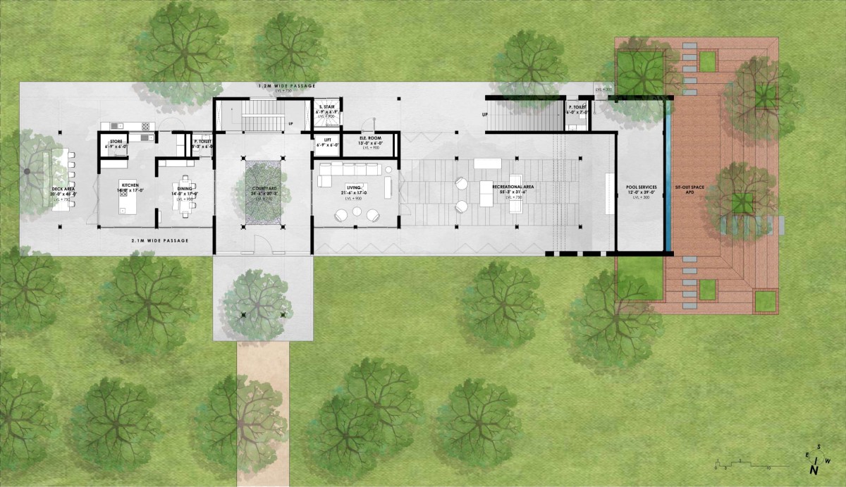 Ground Floor Plan of Nirmal Farmhouse by Dipen Gada & Associates