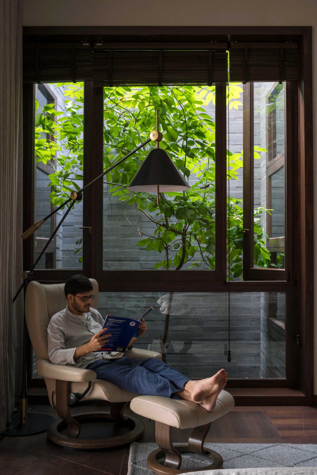 Bedroom Seating of Maheshwari House by Anil Ranka Architects