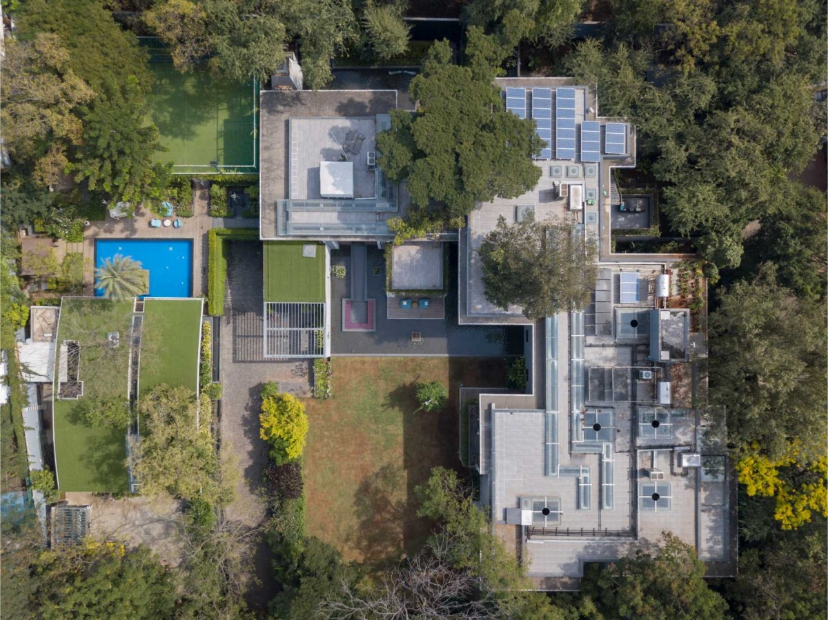 Bird eye view of Maheshwari House by Anil Ranka Architects