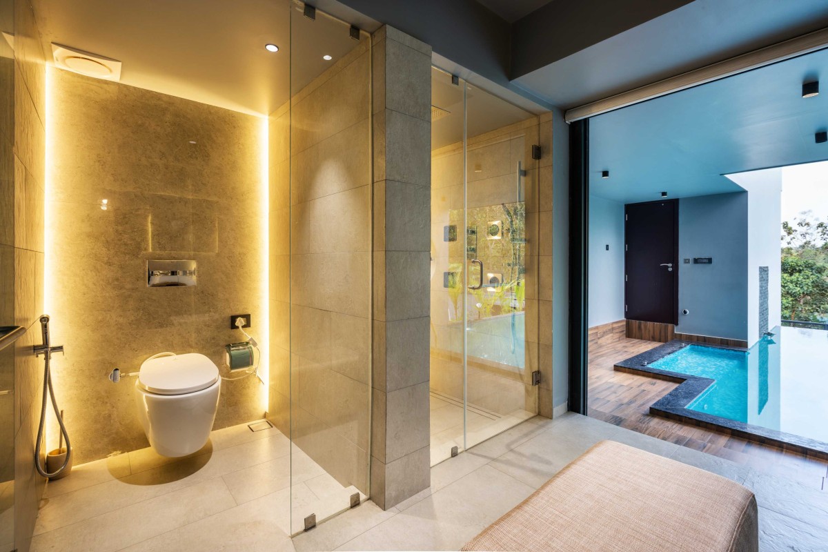 Bathroom and Toilet of Viswam Residence by N&RD