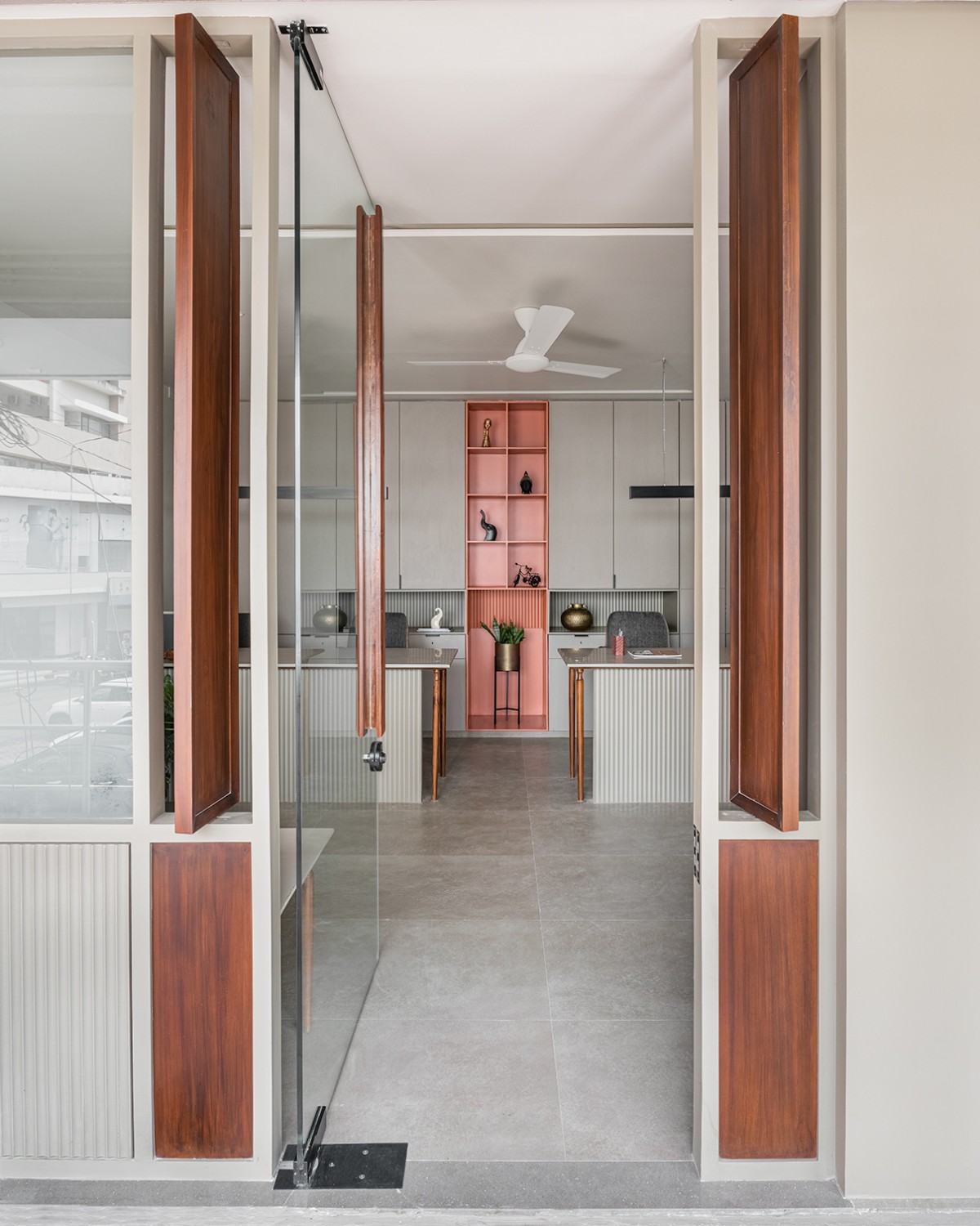 Interior view of Fluted Office by Dhanesh Gandhi Architects