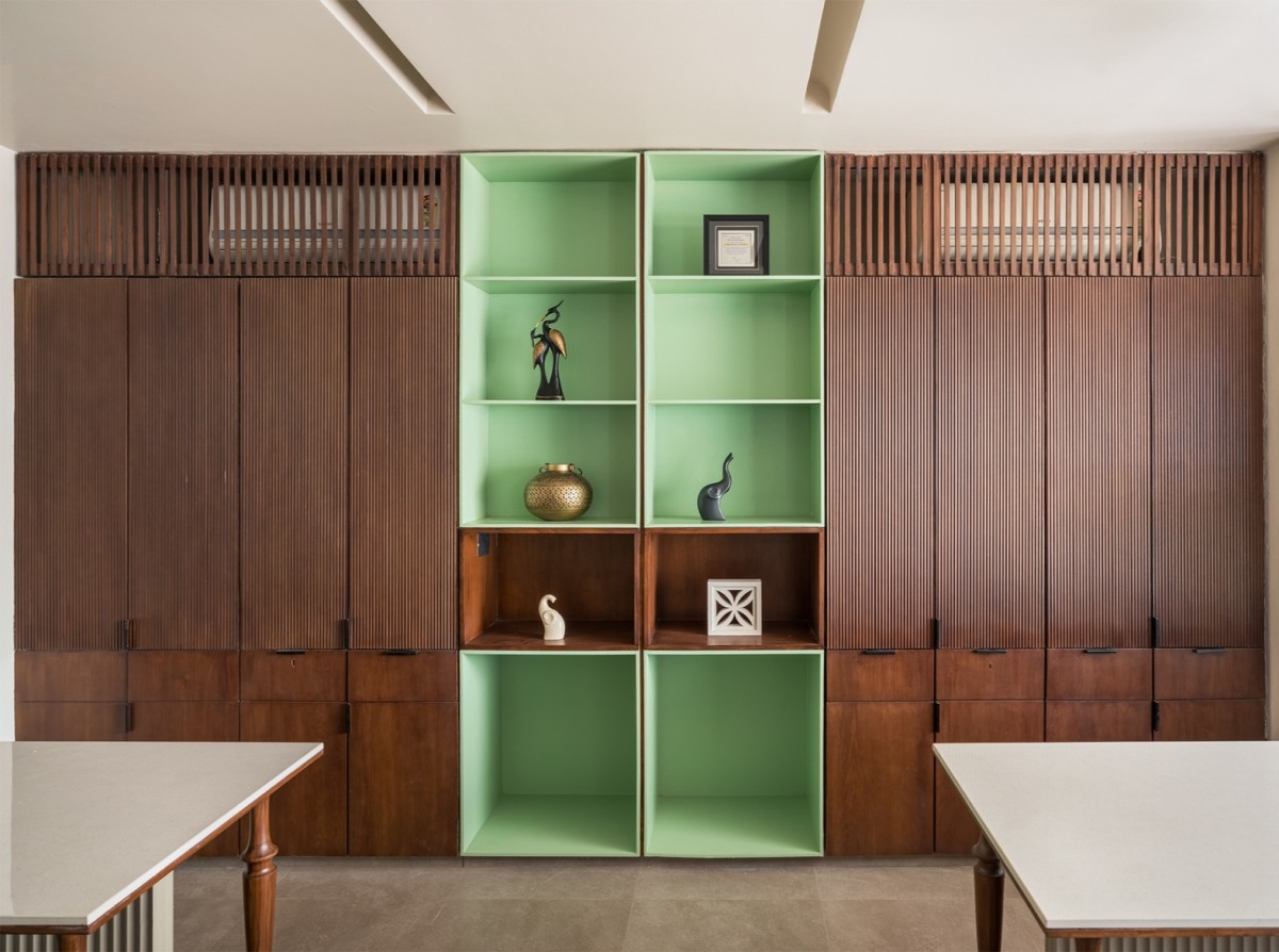 Interior view of Fluted Office by Dhanesh Gandhi Architects