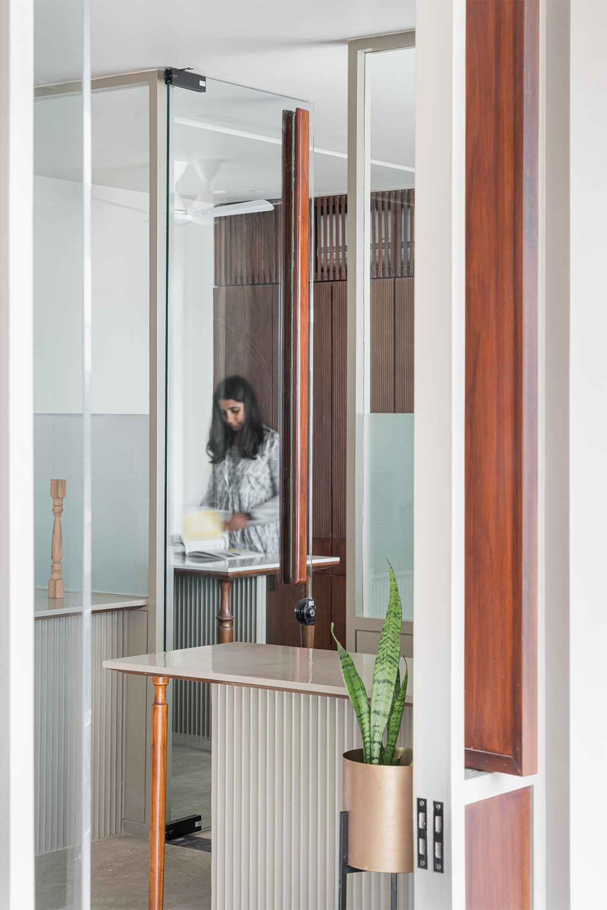 Interior view of Fluted Office by Dhanesh Gandhi Architects