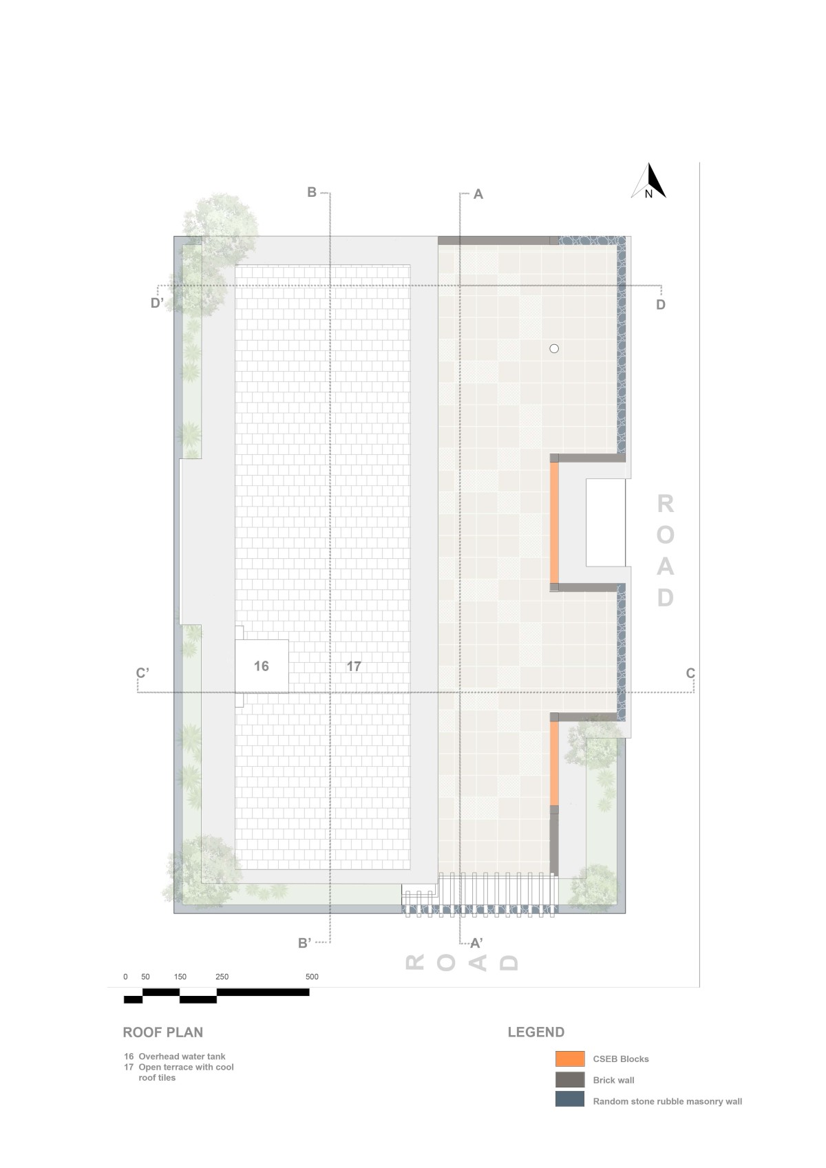 Roof plan of Alamu Nilayam by RP Architects