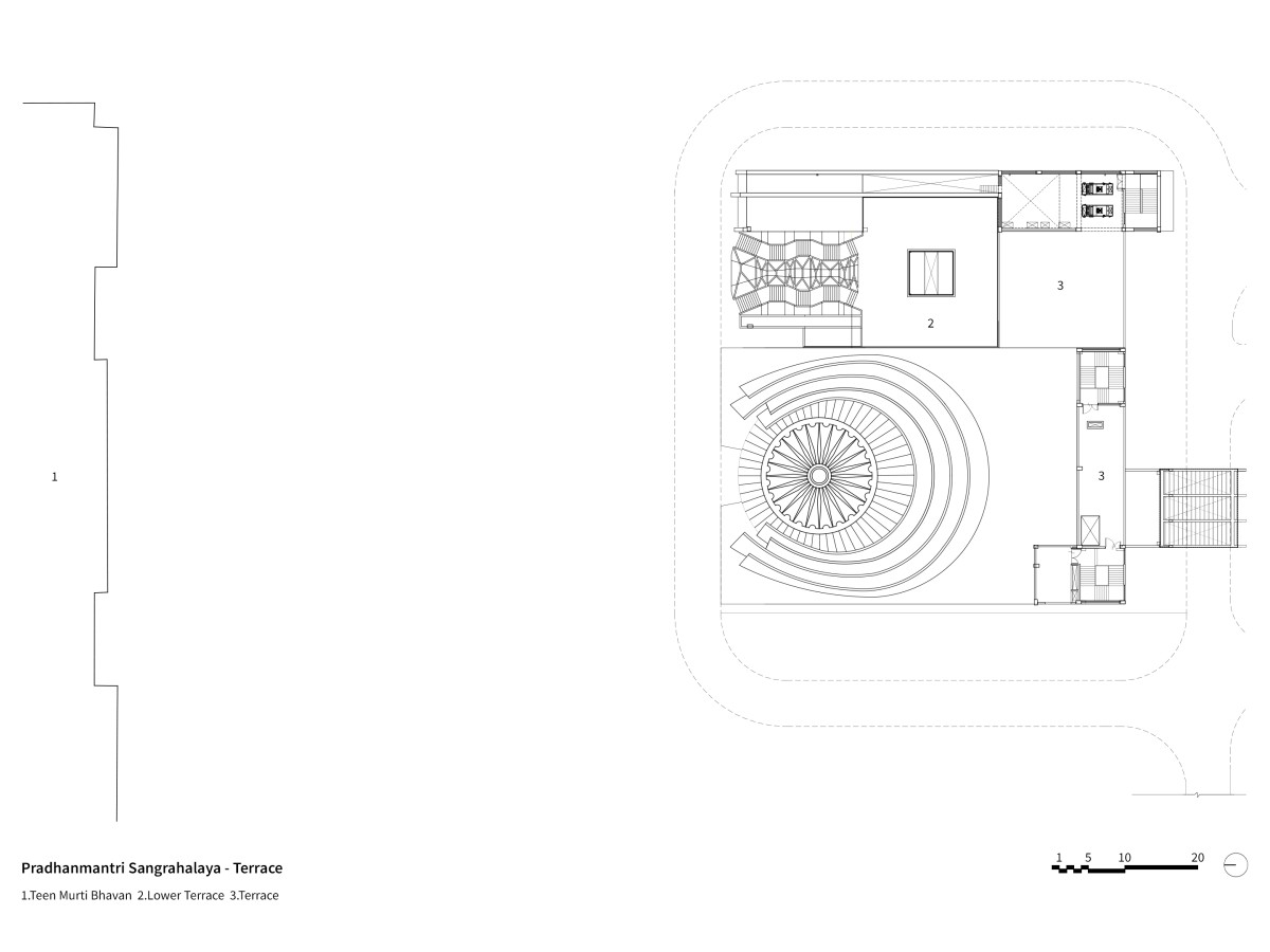 Terrace Plan of Pradhanmantri Sangrahalaya by Sikka Associates Architects