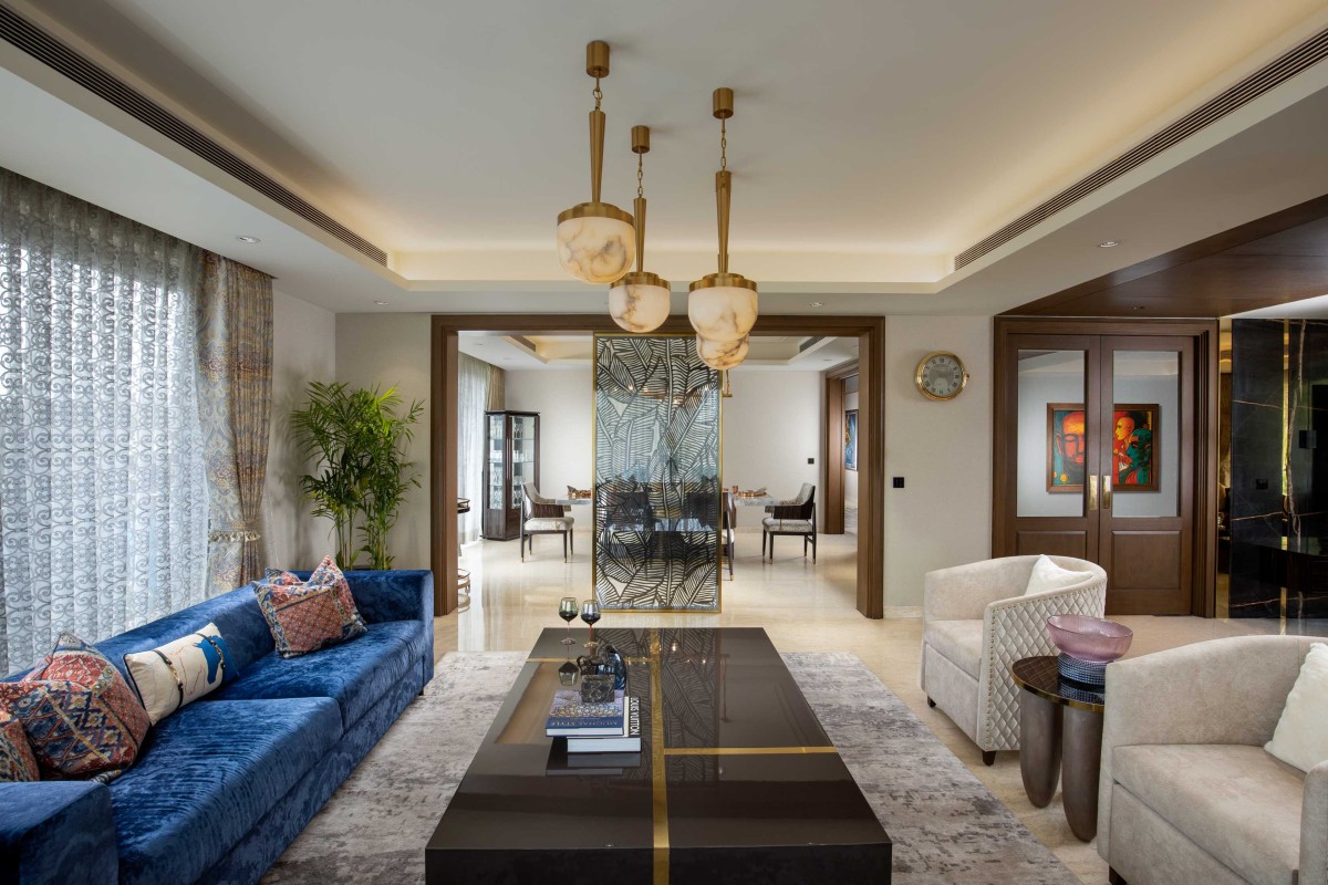 Living room of Vasant Vihar Apartment by Design Deconstruct