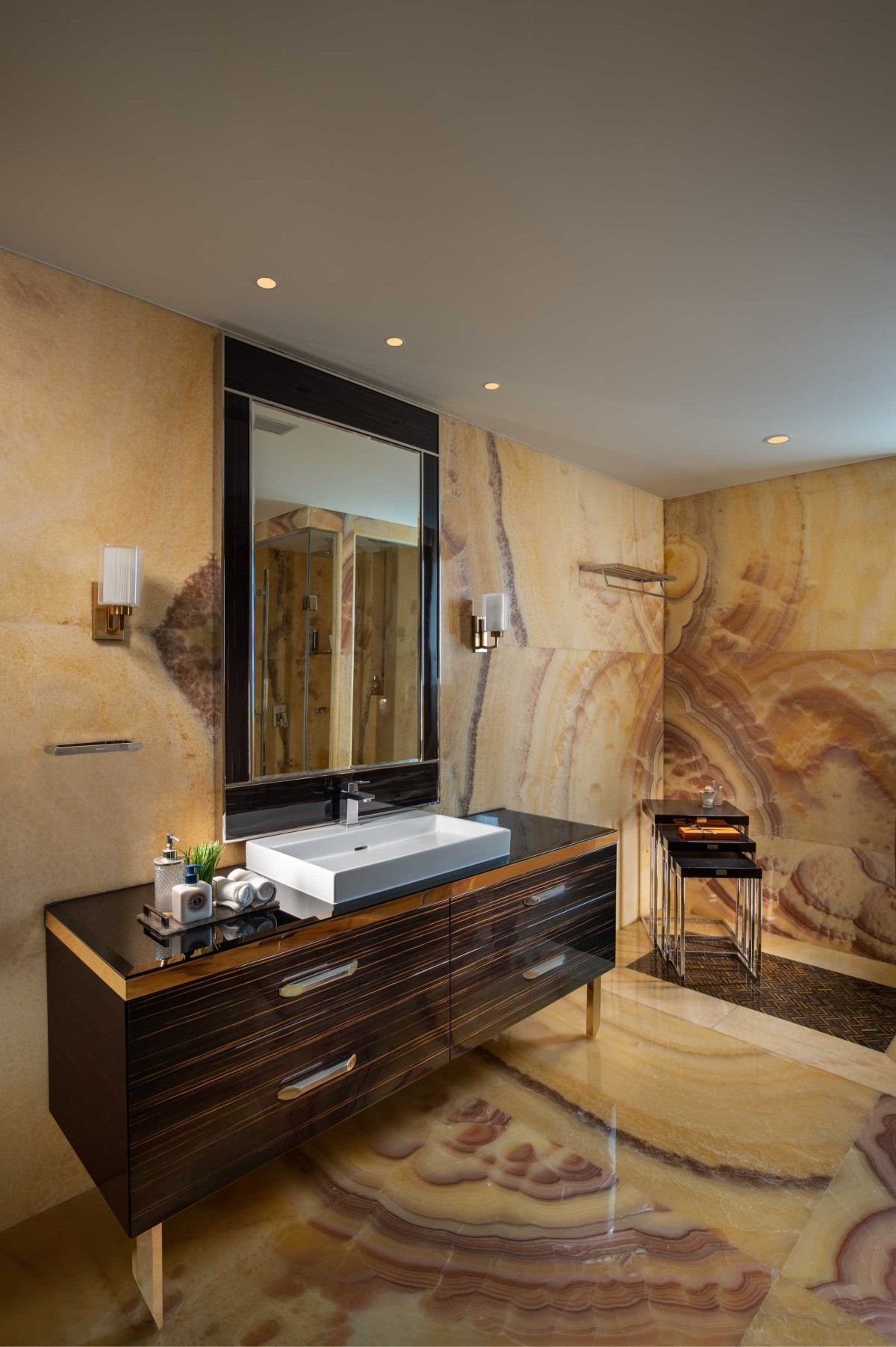 Master Bathroom of Vasant Vihar Apartment by Design Deconstruct