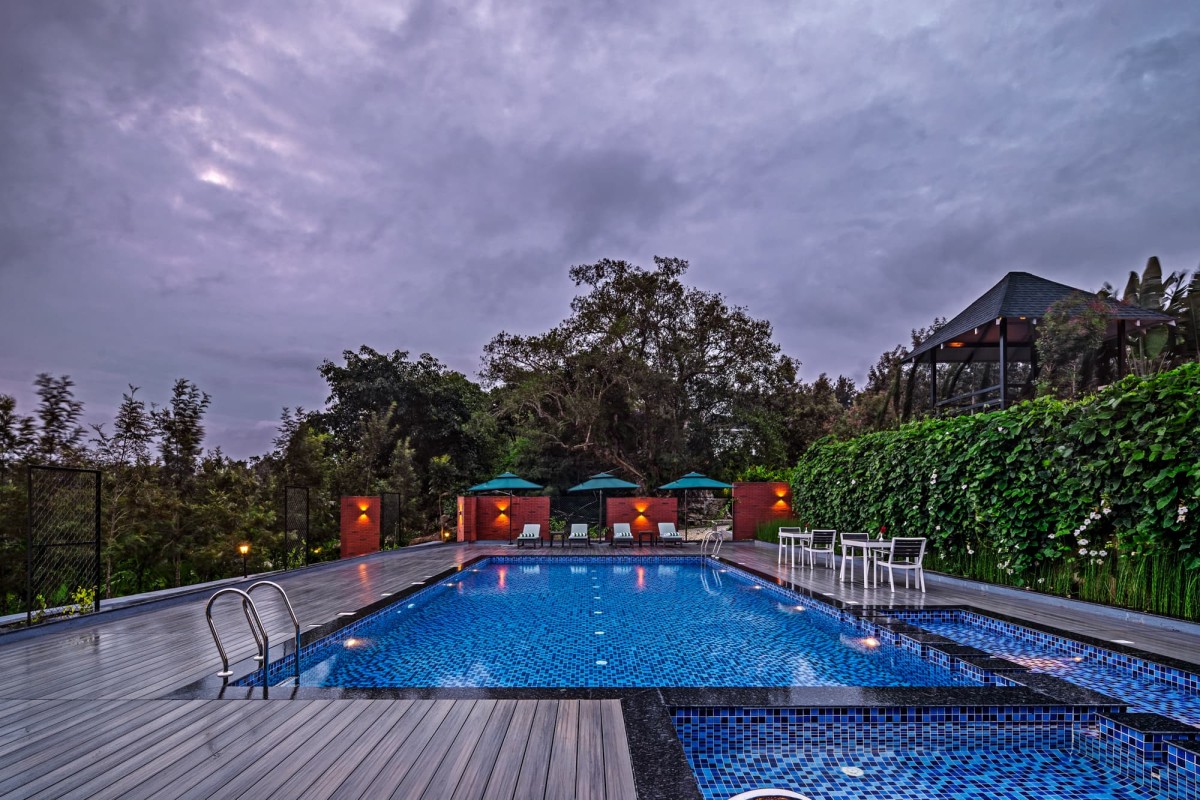 Swimming pool view of Vismita County of Jyaamiti Architectural Studio