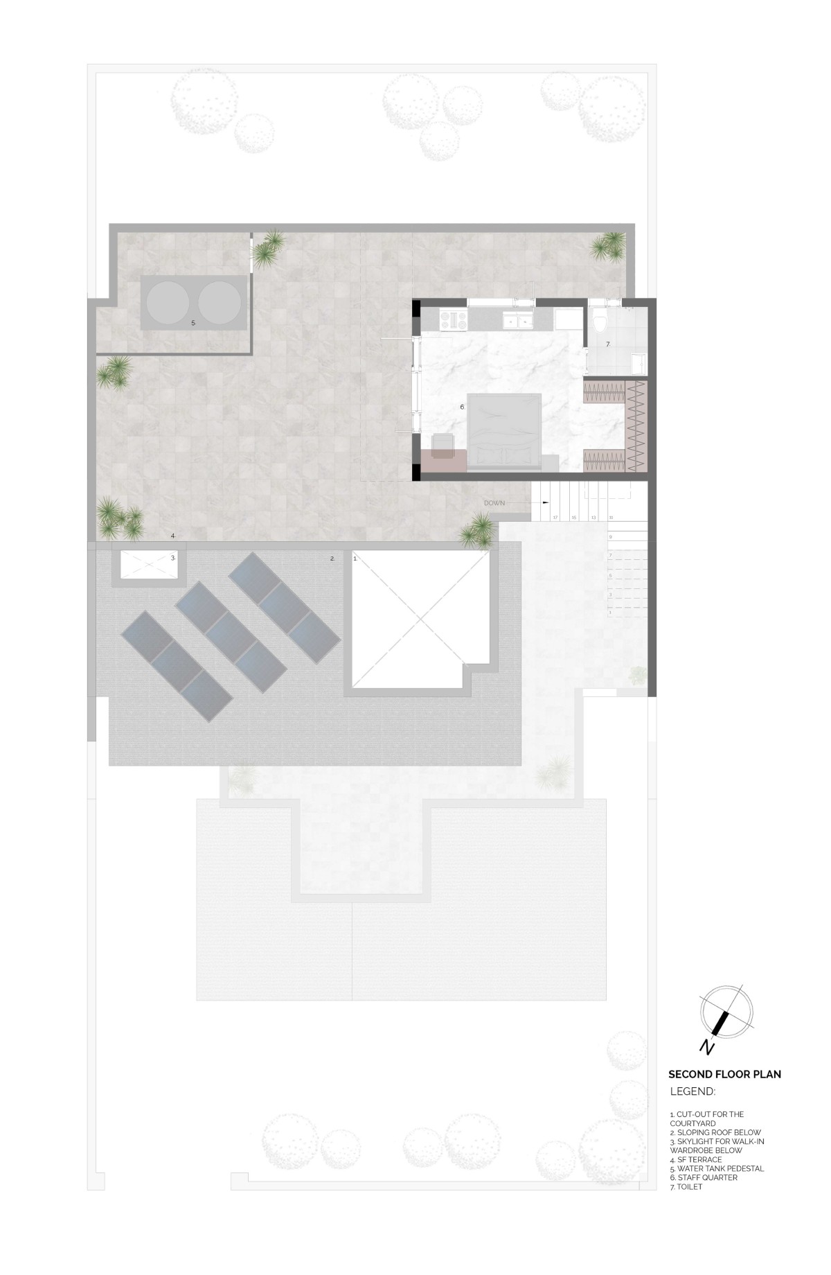 Second Floor Plan of The Tapered House by Studio Mohenjodaro
