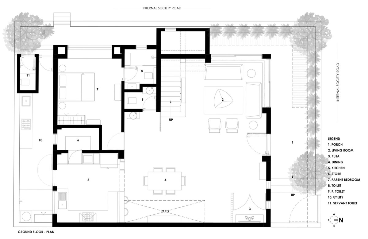 Ground Floor Plan of Manilaxmi by I K Architects