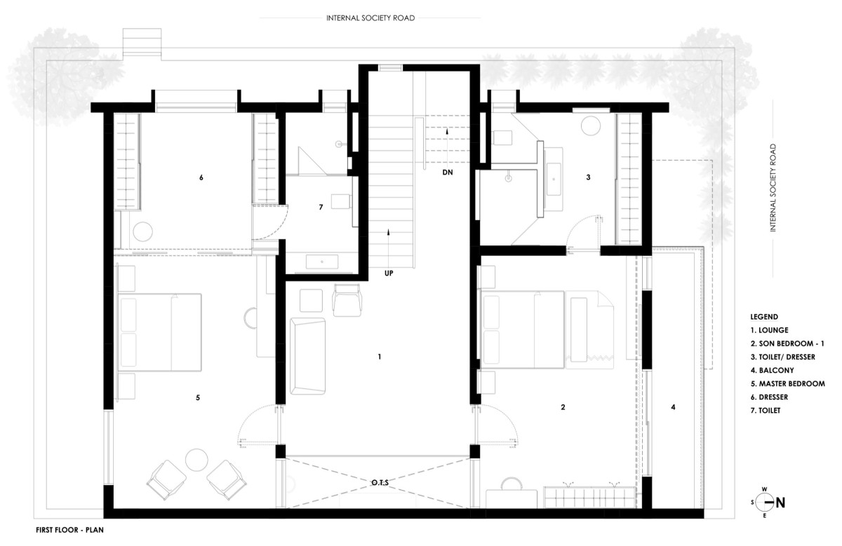 First Floor Plan of Manilaxmi by I K Architects