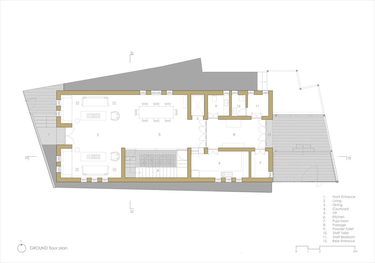 Ground Floor Plan of Mandvi House by SPASM Design Architects