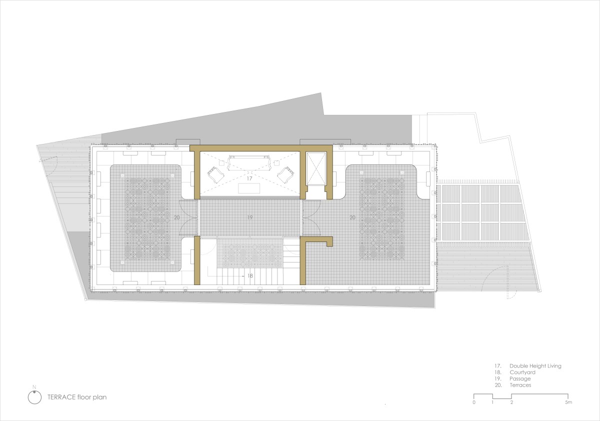 Terrace Floor Plan of Mandvi House by SPASM Design Architects