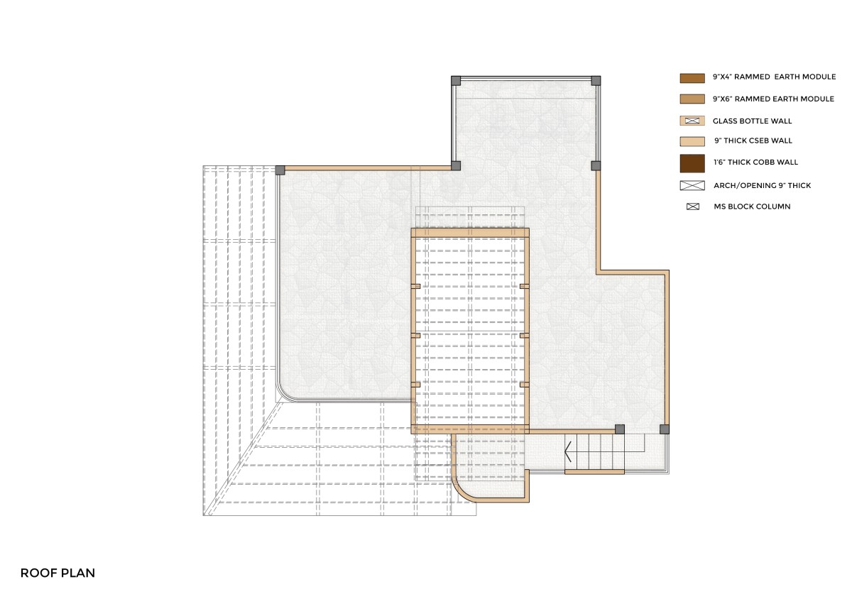 Roof Plan of Composite Earth Farmhouse by Studio Verge