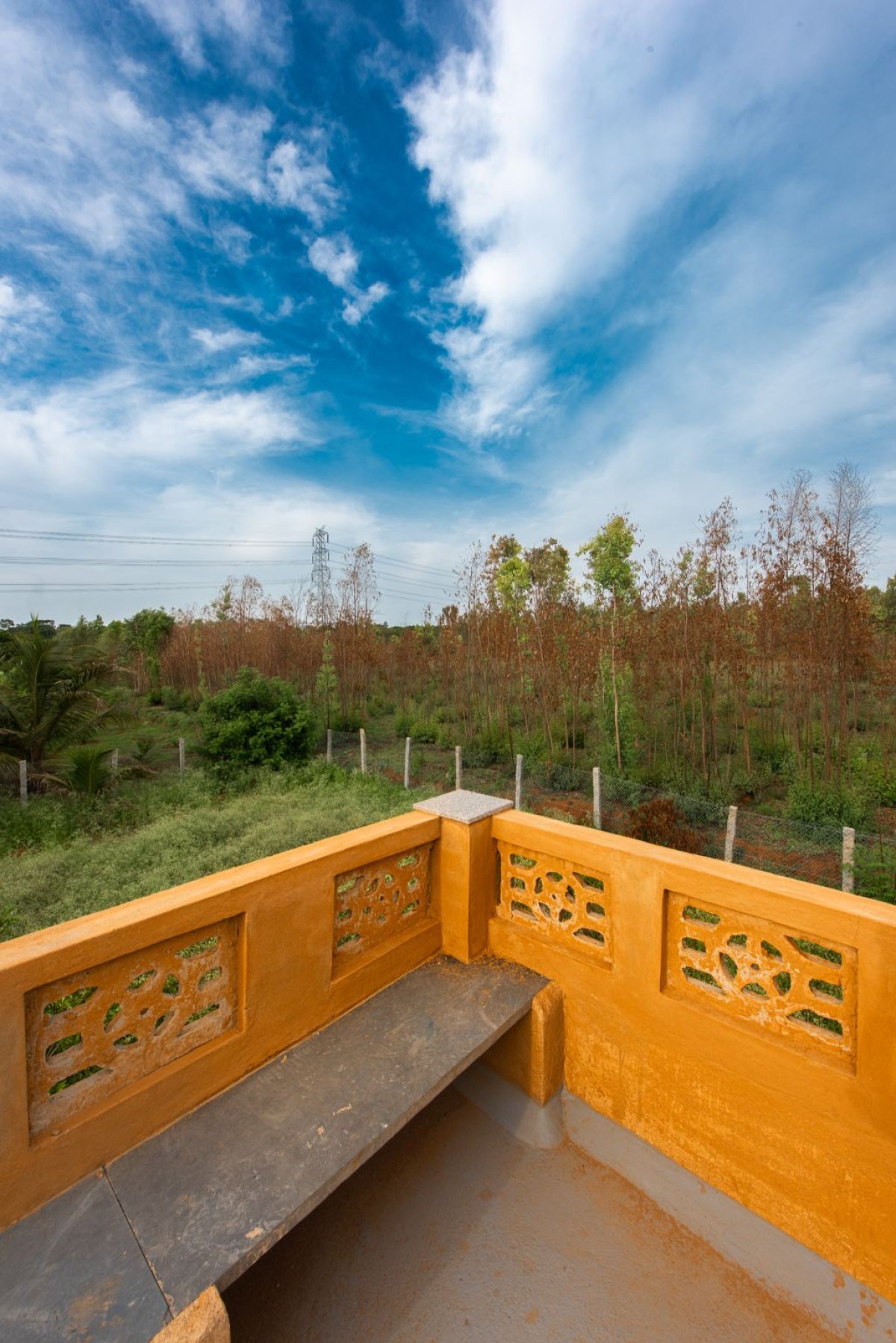 Terrace of Composite Earth Farmhouse by Studio Verge