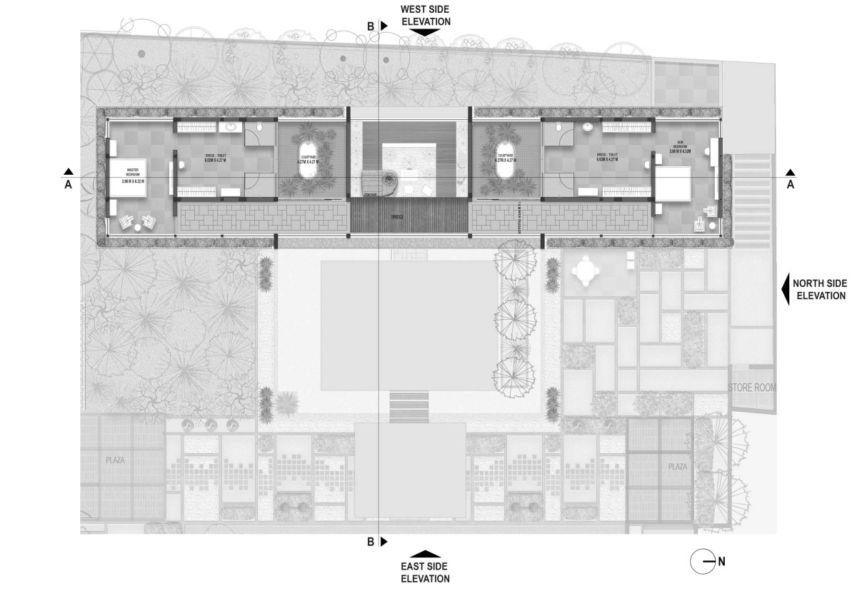 First Floor Plan of Kalrav Villa by VPA Architects